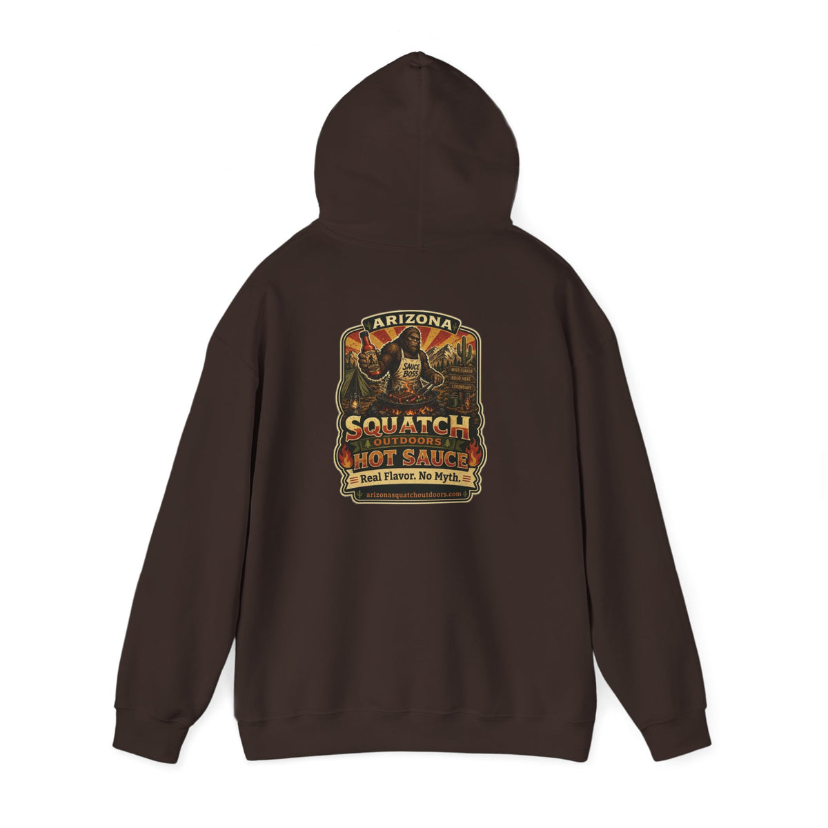 Arizona Squatch Outdoors Hoodie — Sauce Boss Hot Sauce Logo Pullover