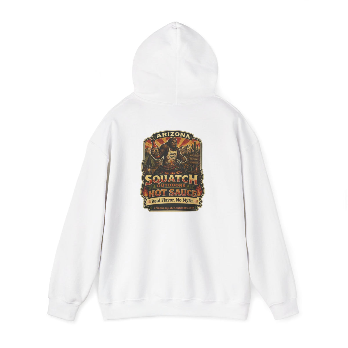 Arizona Squatch Outdoors Hoodie — Sauce Boss Hot Sauce Logo Pullover