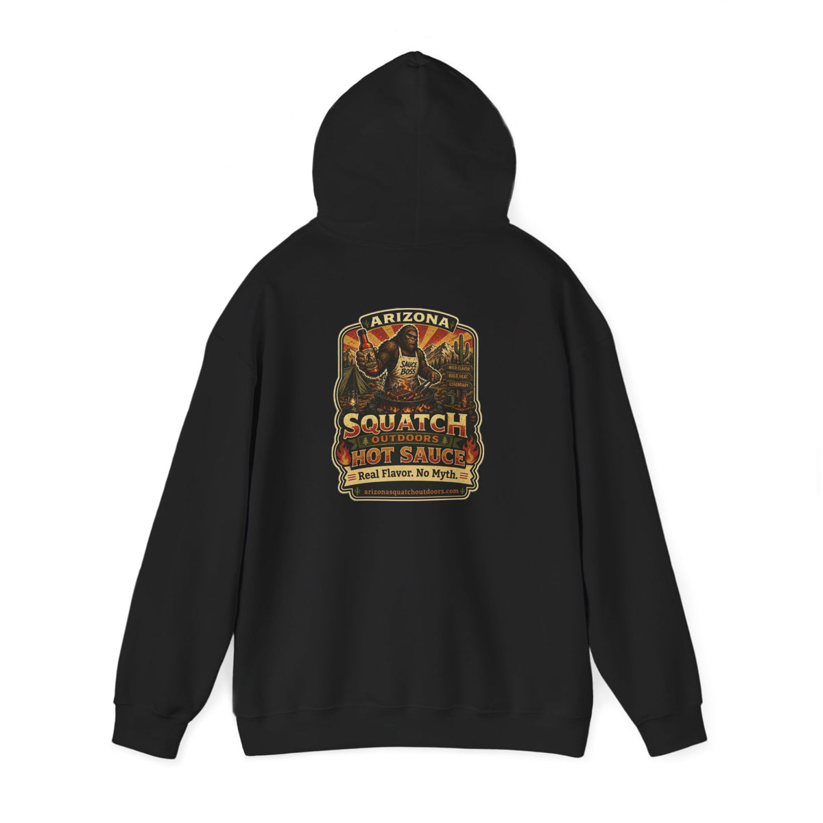 Arizona Squatch Outdoors Hoodie — Sauce Boss Hot Sauce Logo Pullover