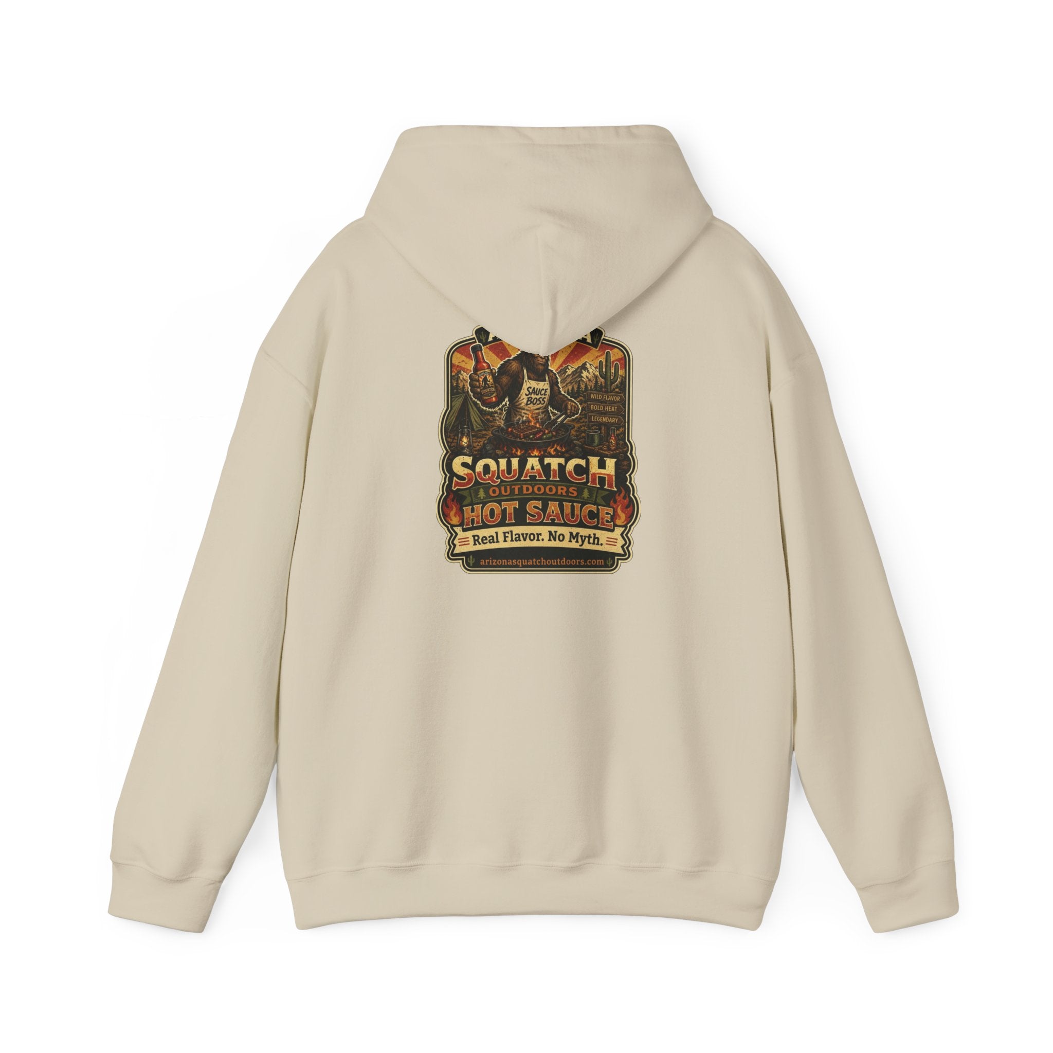 Arizona Squatch Outdoors Hoodie — Sauce Boss Hot Sauce Logo Pullover