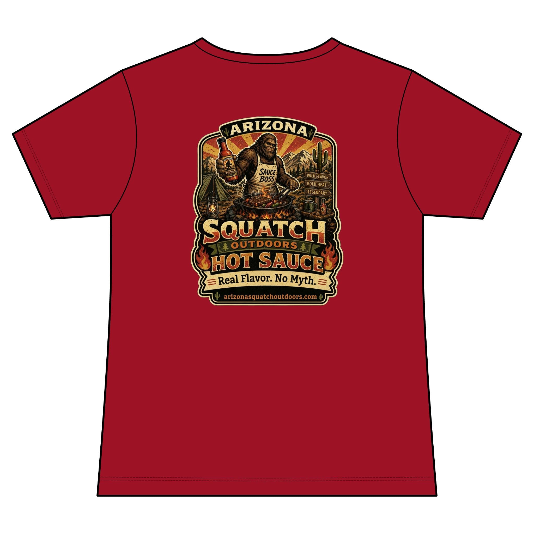 Arizona Squatch Outdoors Women's V-Neck Tee — Squatch Sauce Boss Ladies Tee