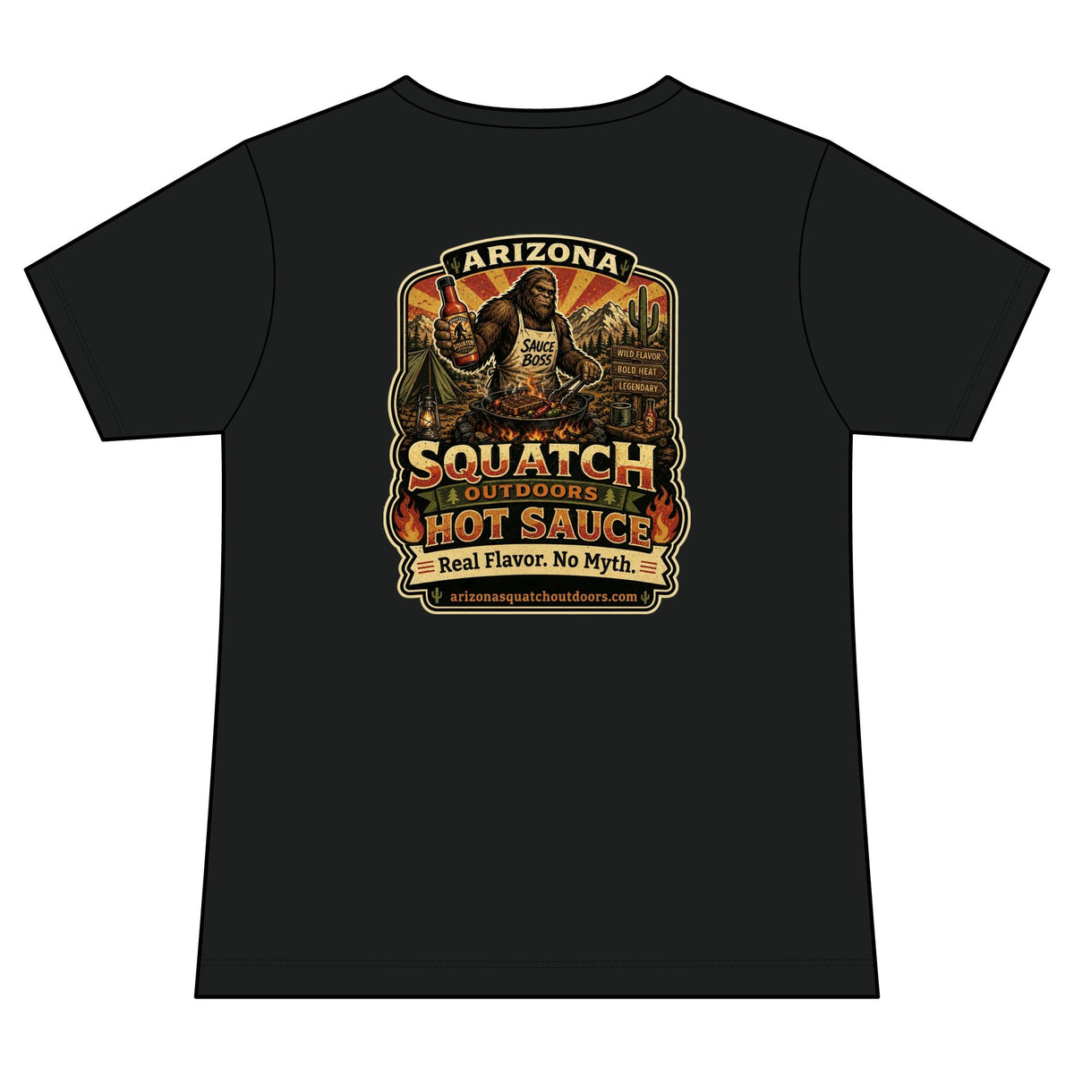 Arizona Squatch Outdoors Women's V-Neck Tee — Squatch Sauce Boss Ladies Tee