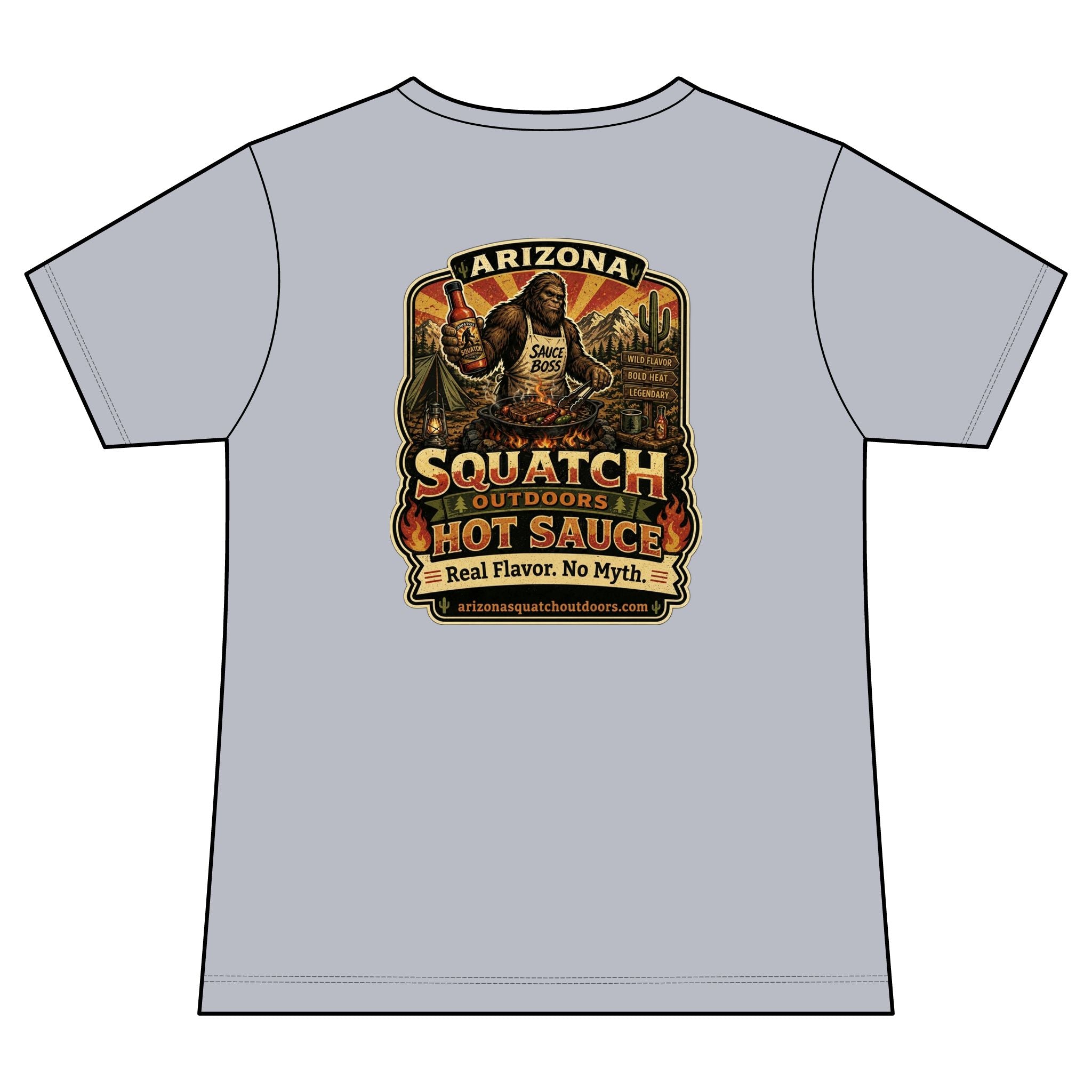 Arizona Squatch Outdoors Women's V-Neck Tee — Squatch Sauce Boss Ladies Tee