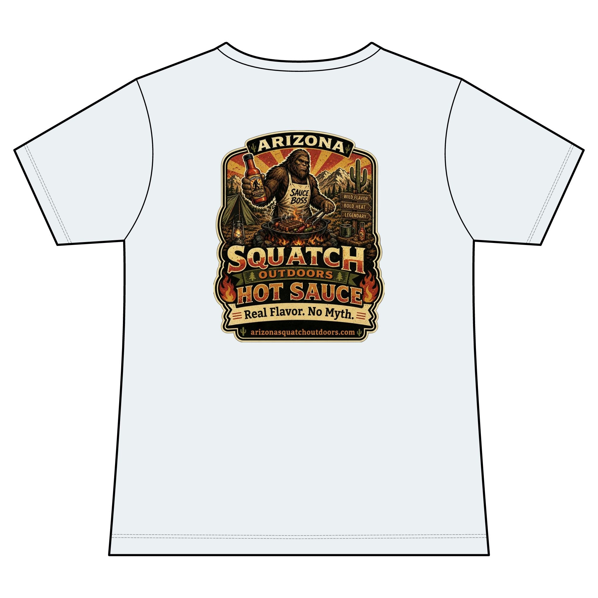 Arizona Squatch Outdoors Women's V-Neck Tee — Squatch Sauce Boss Ladies Tee