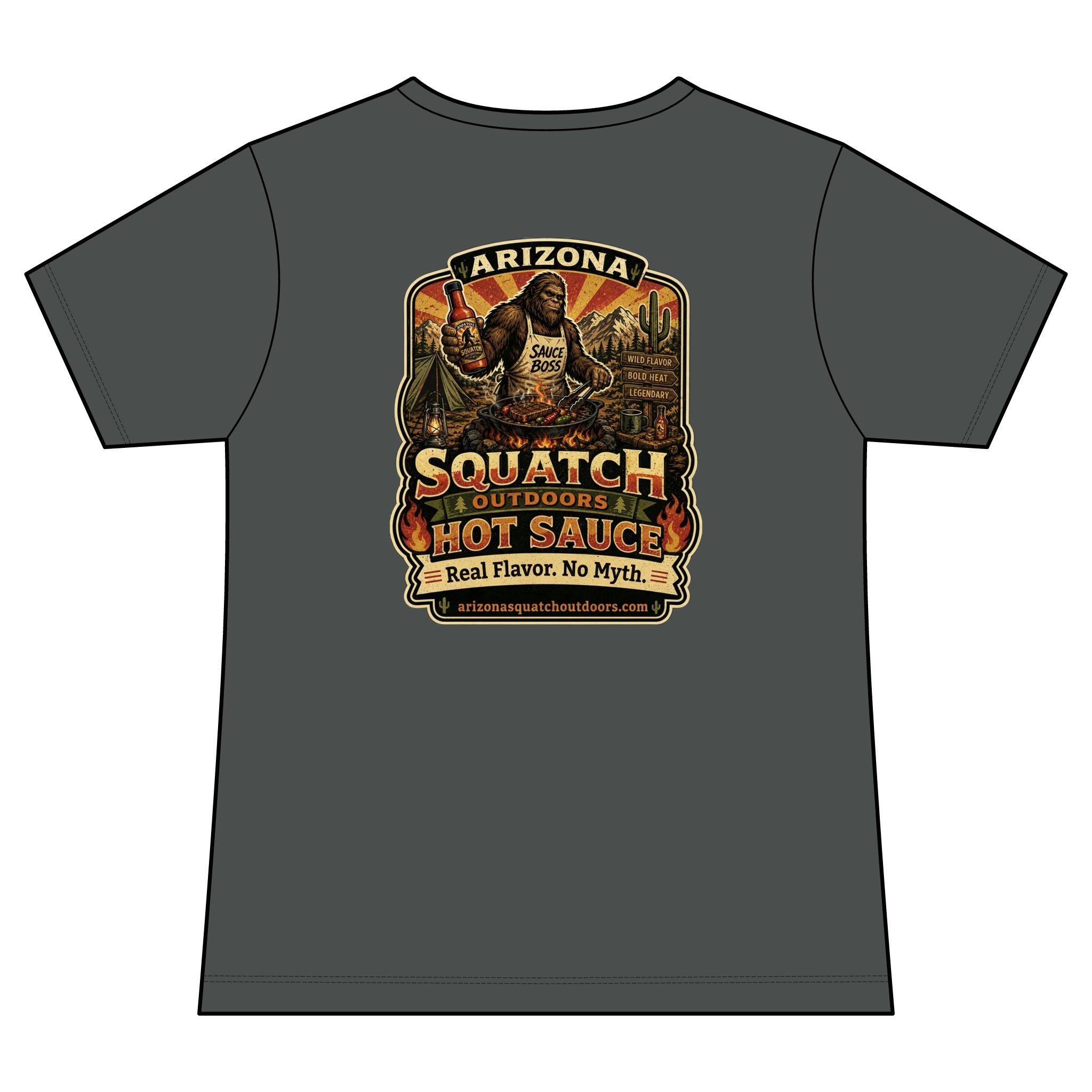 Arizona Squatch Outdoors Women's V-Neck Tee — Squatch Sauce Boss Ladies Tee