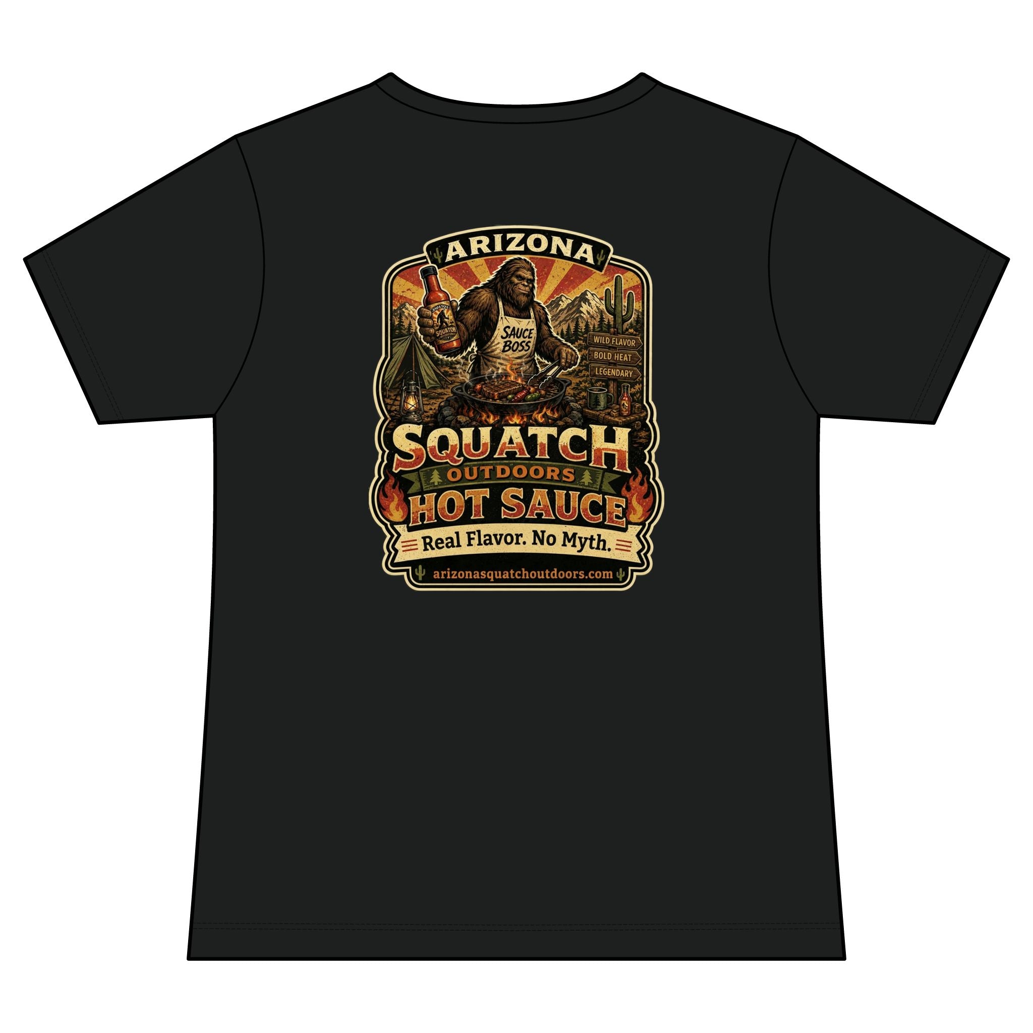 Arizona Squatch Outdoors Women's V-Neck Tee — Squatch Sauce Boss Ladies Tee