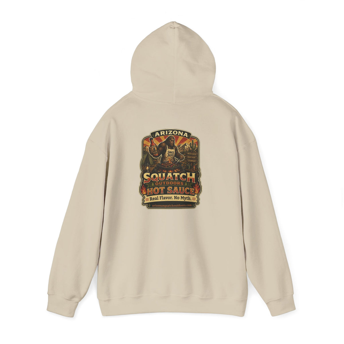 Arizona Squatch Outdoors Hoodie — Sauce Boss Hot Sauce Logo Pullover