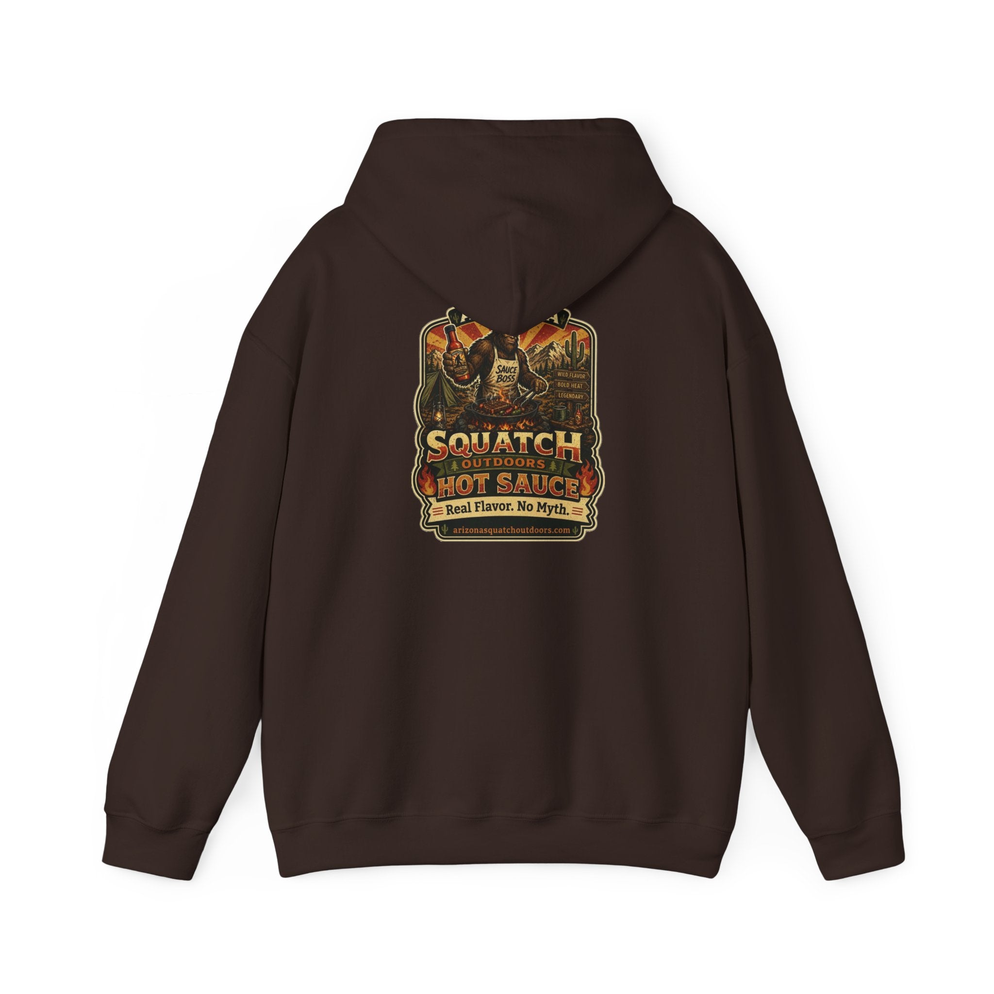 Arizona Squatch Outdoors Hoodie — Sauce Boss Hot Sauce Logo Pullover