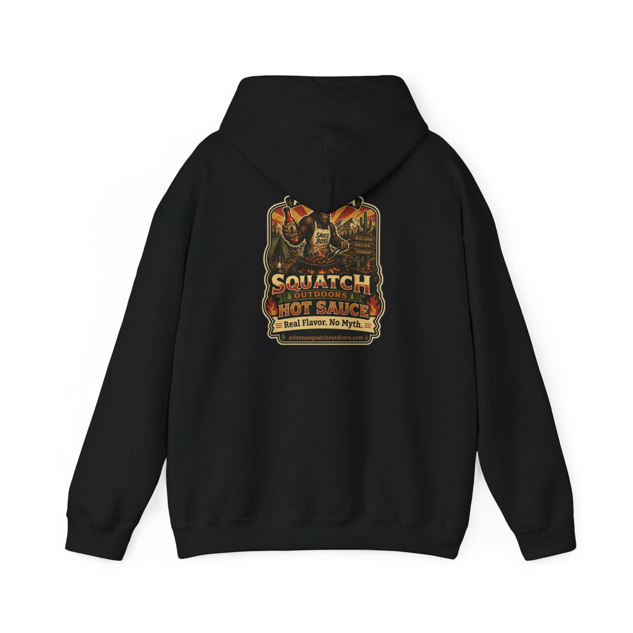 Arizona Squatch Outdoors Hoodie — Sauce Boss Hot Sauce Logo Pullover