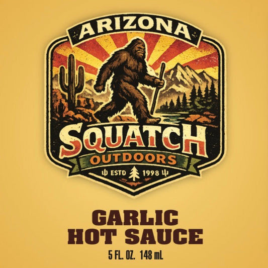 Arizona Squatch Outdoors Garlic Hot Sauce 5oz Bottle
