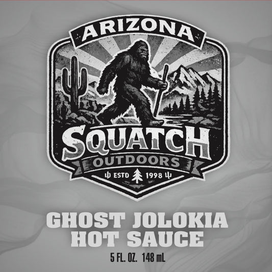Arizona Squatch Outdoors Ghost Jolokia Hot Sauce 5oz Bottle